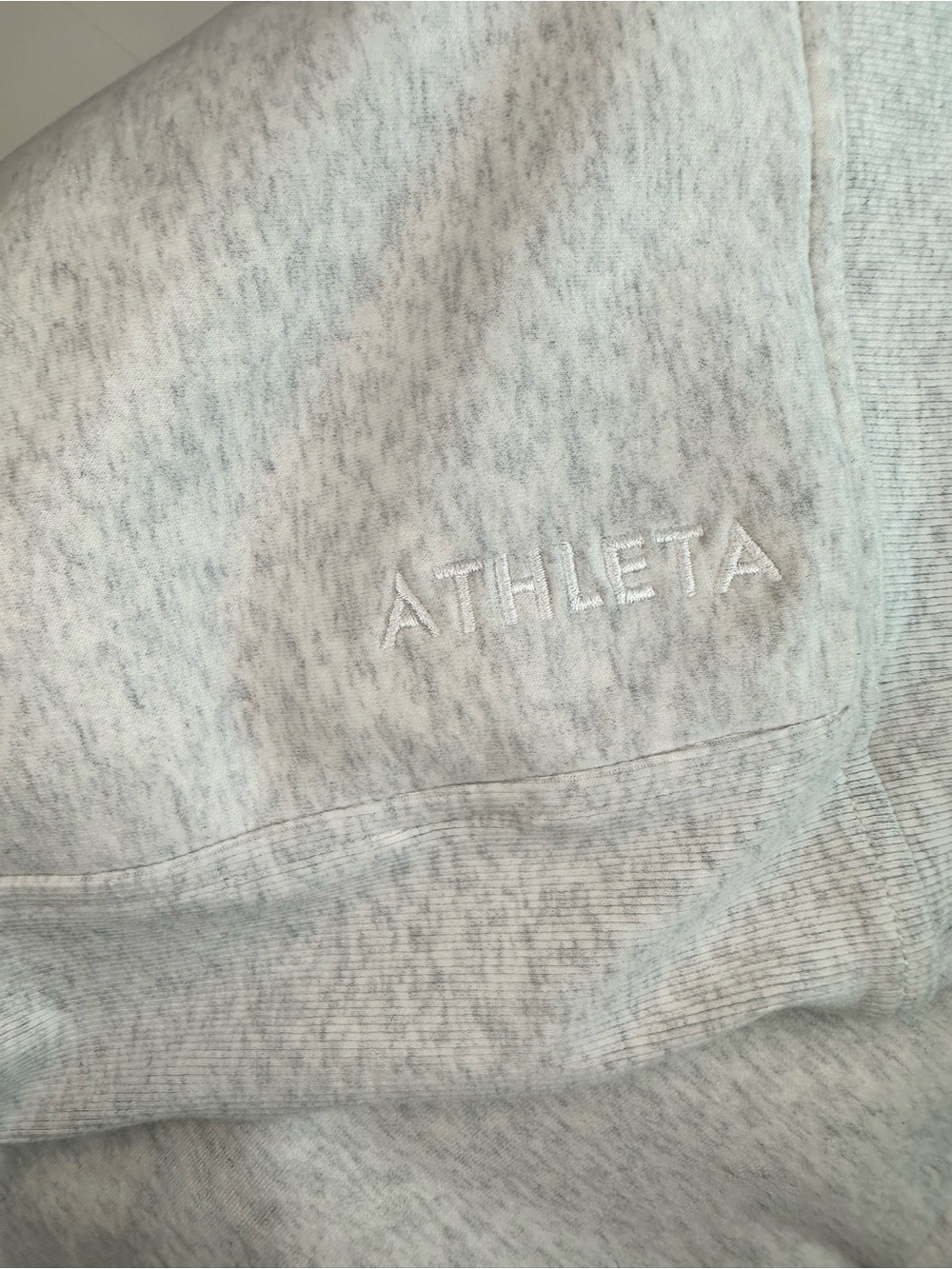 Athleta Heathered Cream Quarter-Zip Pullover - Picture 6 of 6